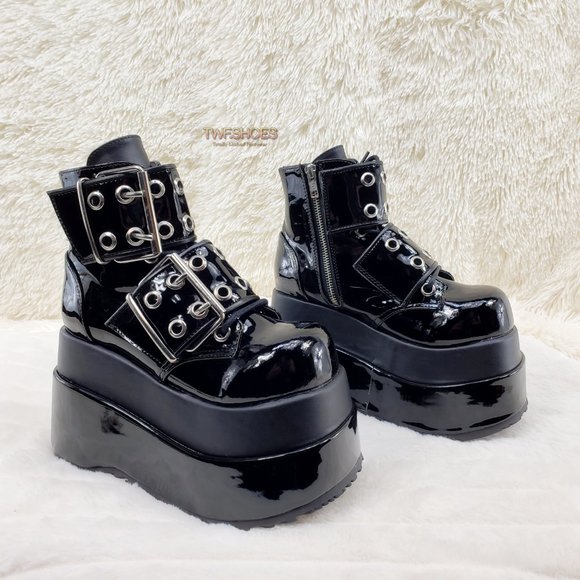 Bear 104 Platform Ankle Boots Goth Punk Rave - Picture 15 of 16